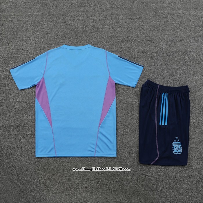 Tuta da Track Argentina Manica Corta 2023 2024 Blu Oscuro - Pantalon Corto
